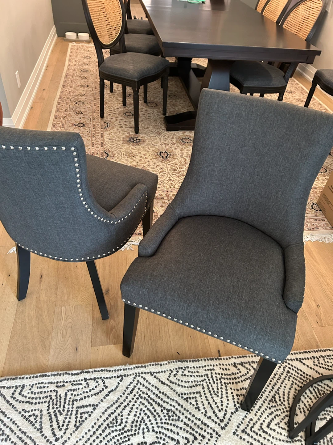 4 dining chairs dark gray