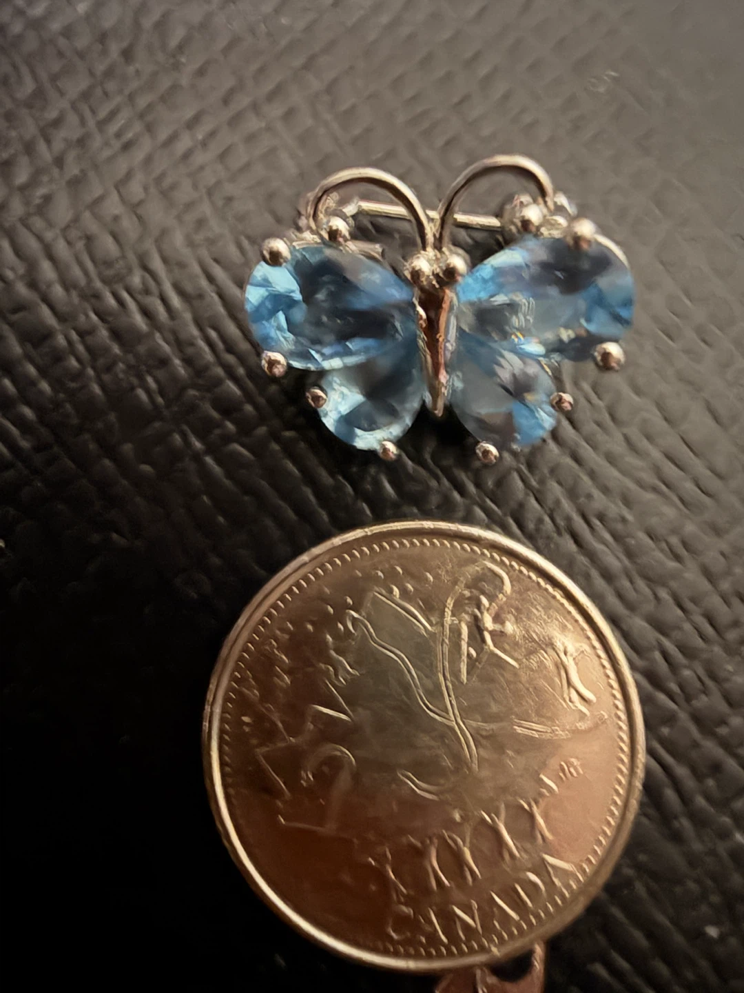 Butterfly Brooch with Blue Gems