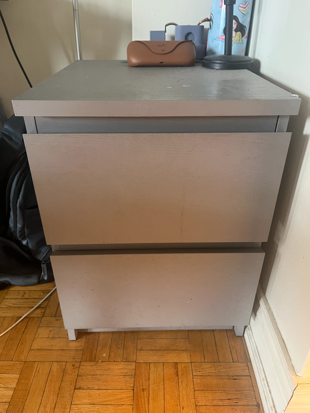 IKEA Grey 2-Drawer Nightstand/Filing Cabinet