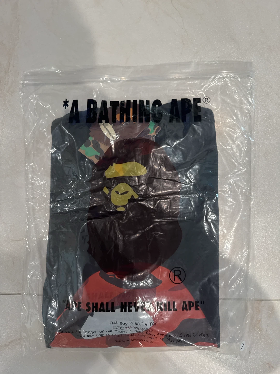 A Bathing Ape Red Camo Shark T-Shirt - Size L