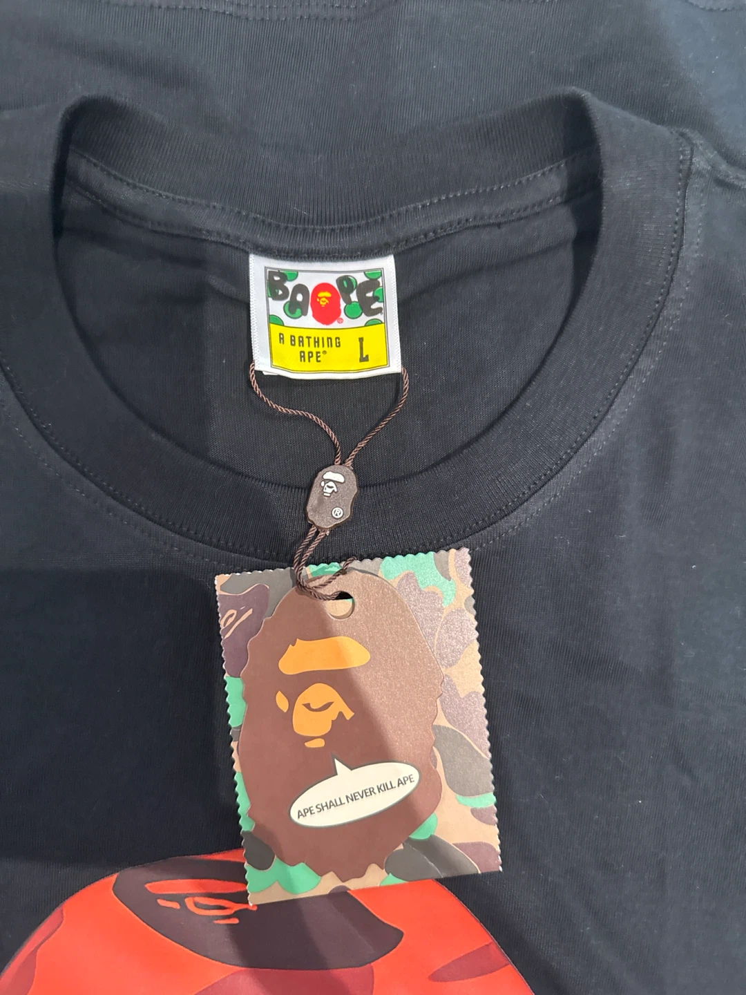 A Bathing Ape Red Camo Shark T-Shirt - Size L - photo 4