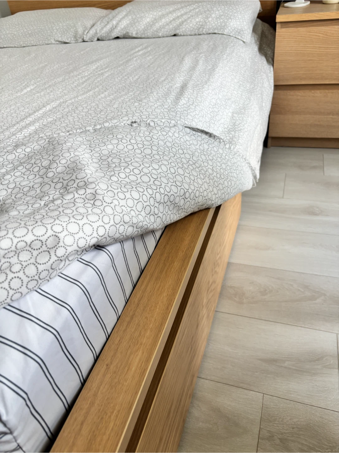 Wooden Bed Frame and Nightstand - photo 3