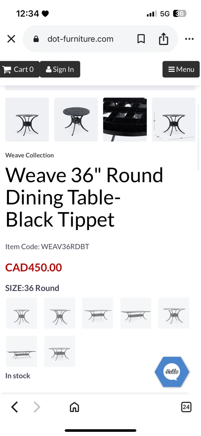 Dot Furniture Weave 36" Round Dining Table and 4 chairs - photo 4