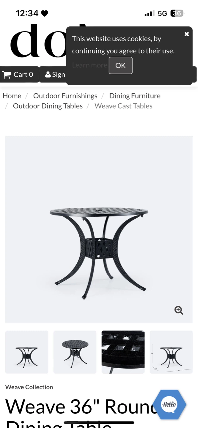 Dot Furniture Weave 36" Round Dining Table and 4 chairs - photo 5