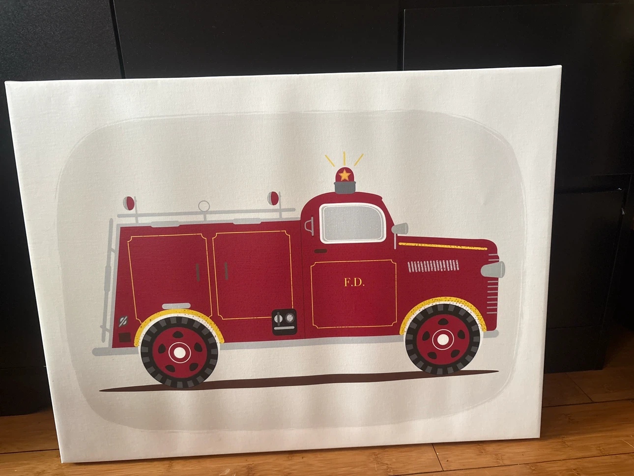 Red Fire Truck Canvas Wall Art