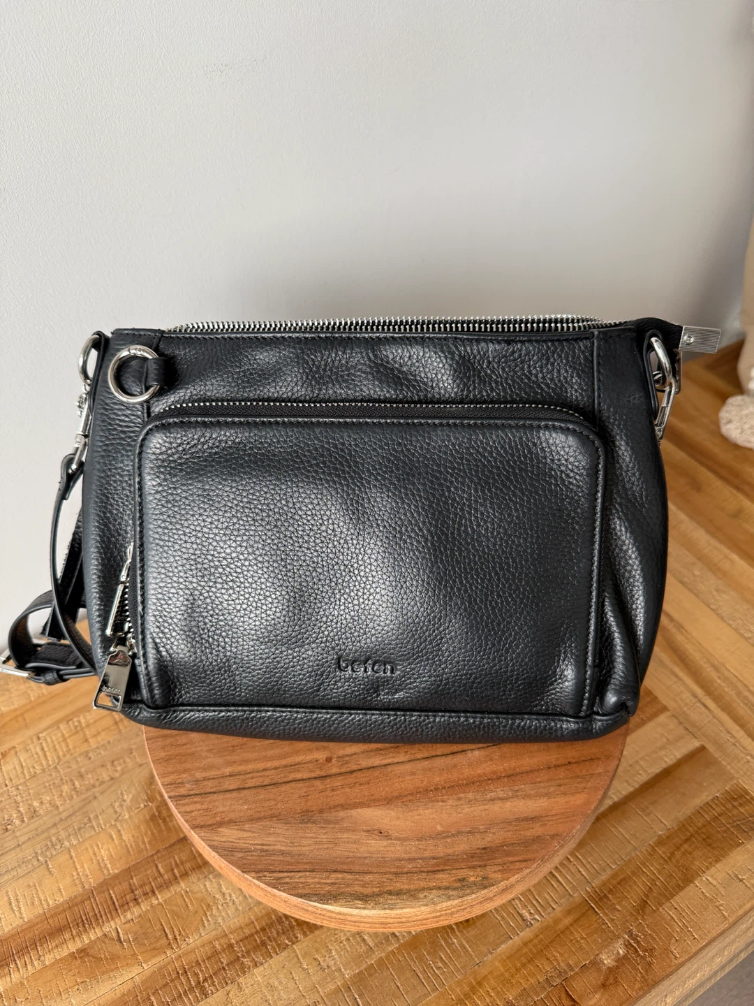 Bench Black Leather Crossbody Bag