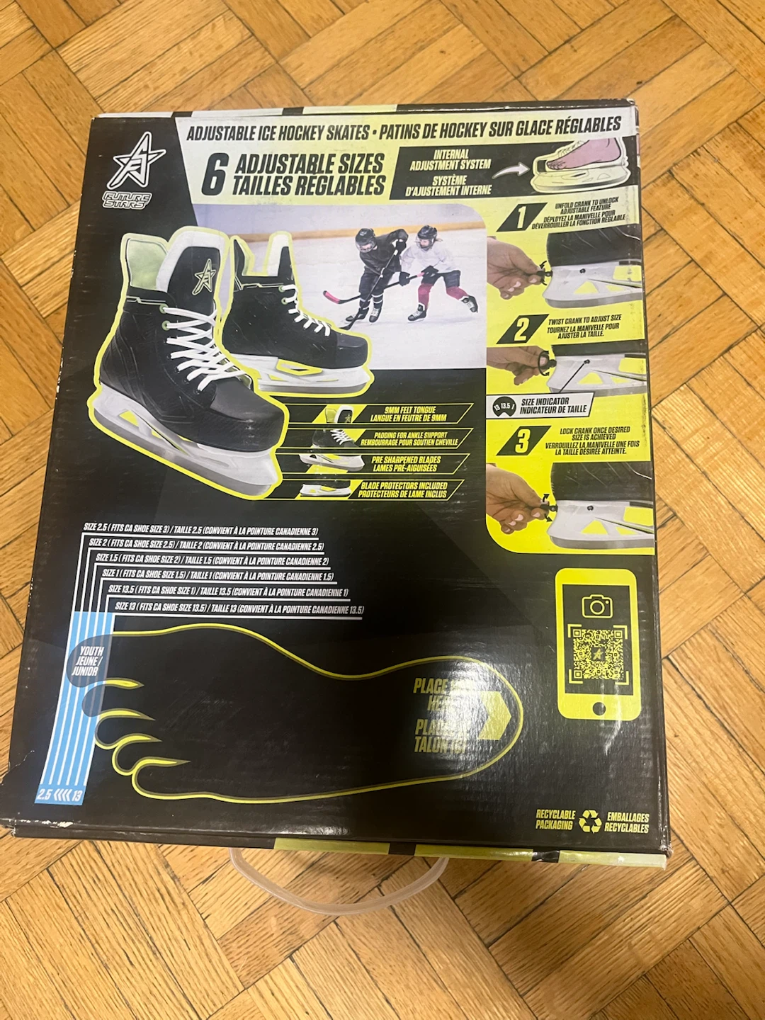 Adjustable Ice Hockey Skates Youth/Junior Size 13-25 - photo 2