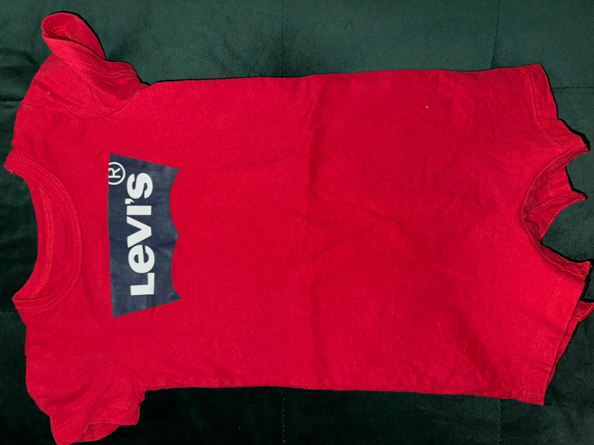 Red Levi's Baby Romper