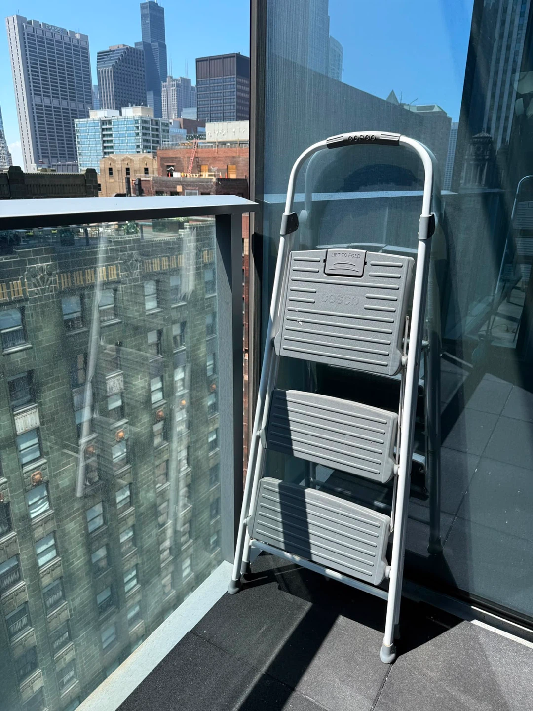 Cosco 3-Step Gray Step Stool Ladder