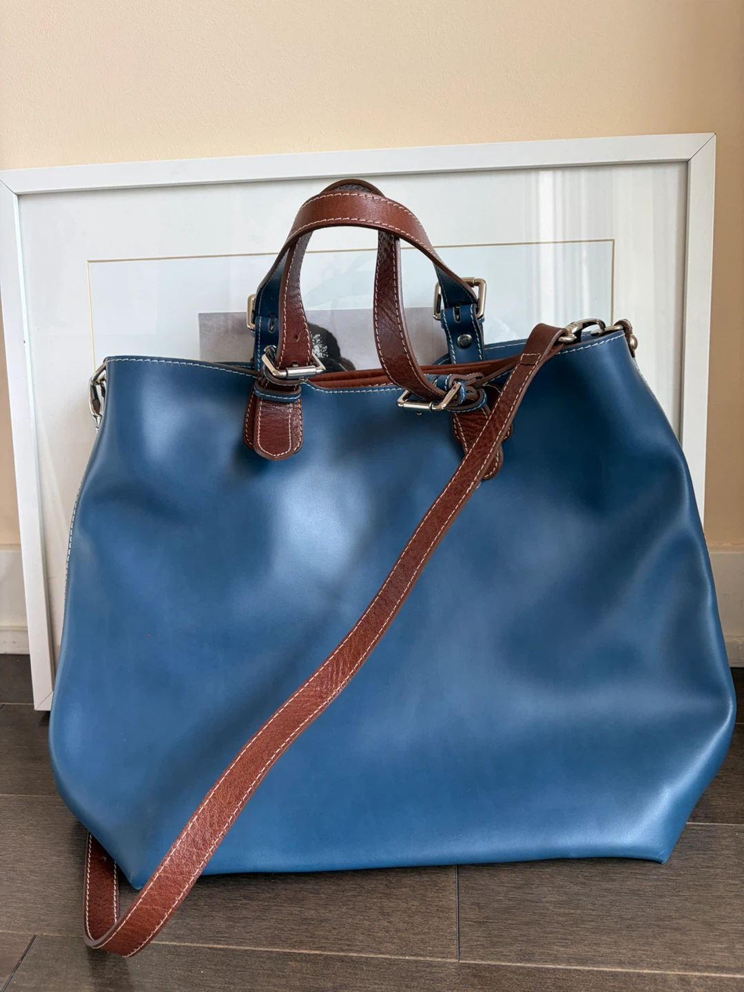 Nardelli Blue Leather Tote Bag - photo 2