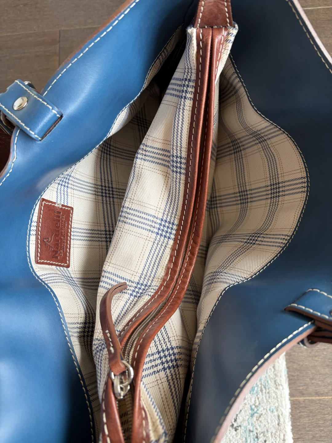Nardelli Blue Leather Tote Bag - photo 3