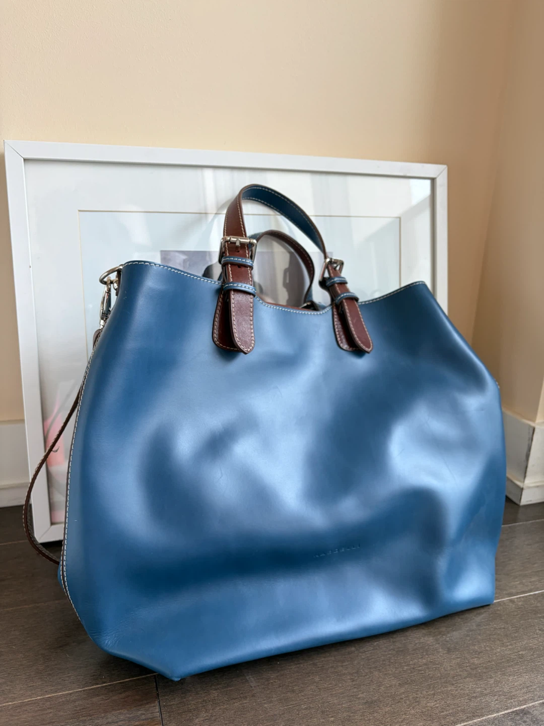 Nardelli Blue Leather Tote Bag - photo 5