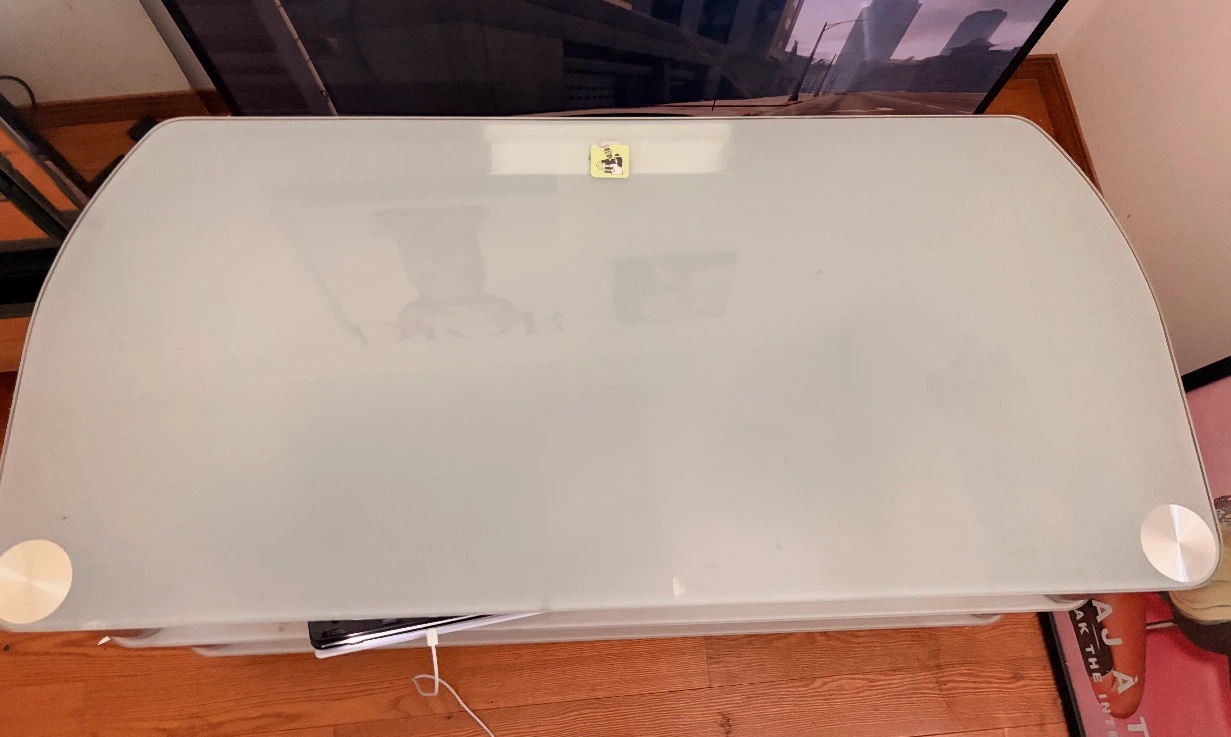 Glass Top TV Stand with 2 Shelves - photo 4