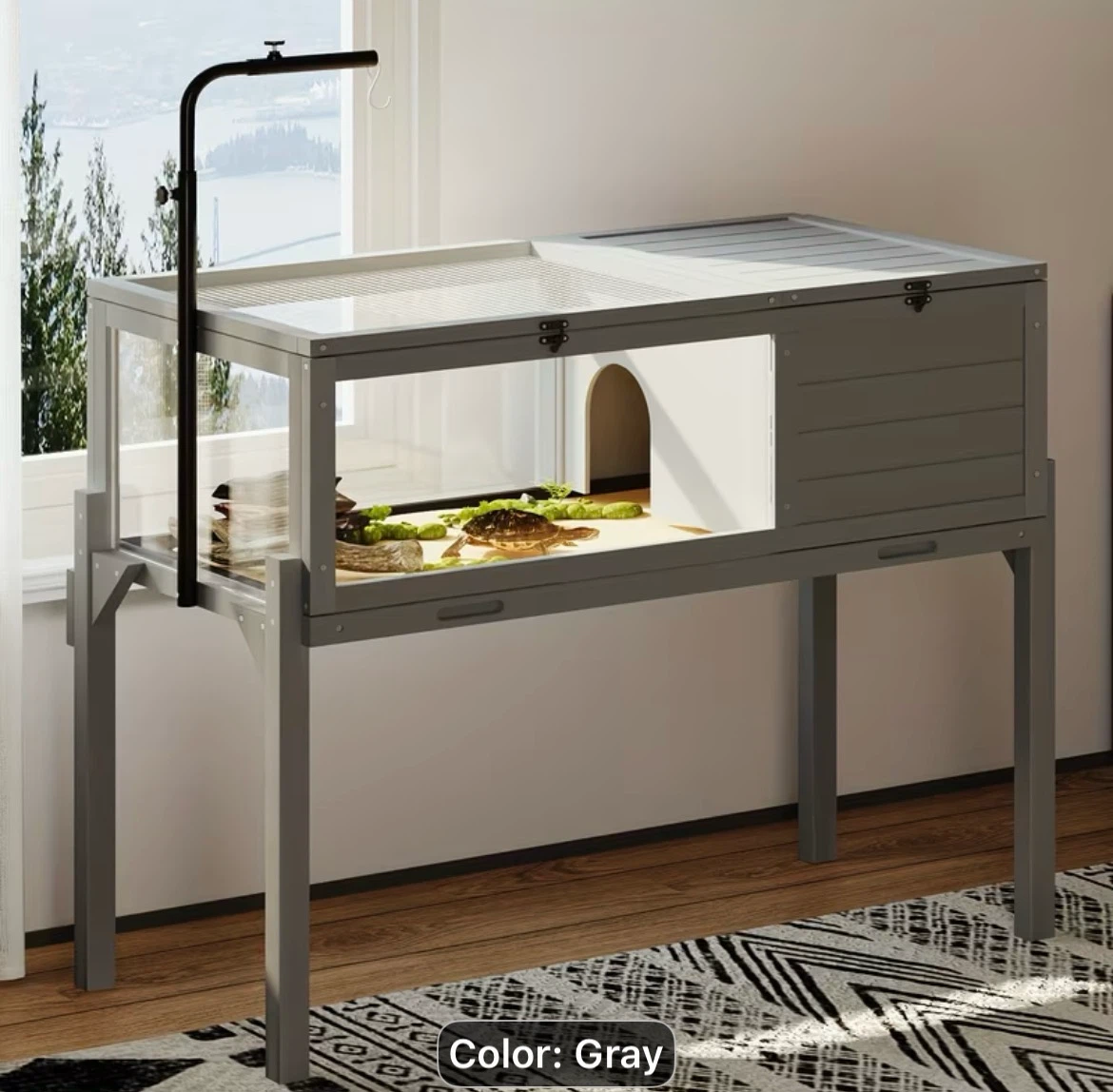 Reptile Terrarium Enclosure with Lamp Support Bracket