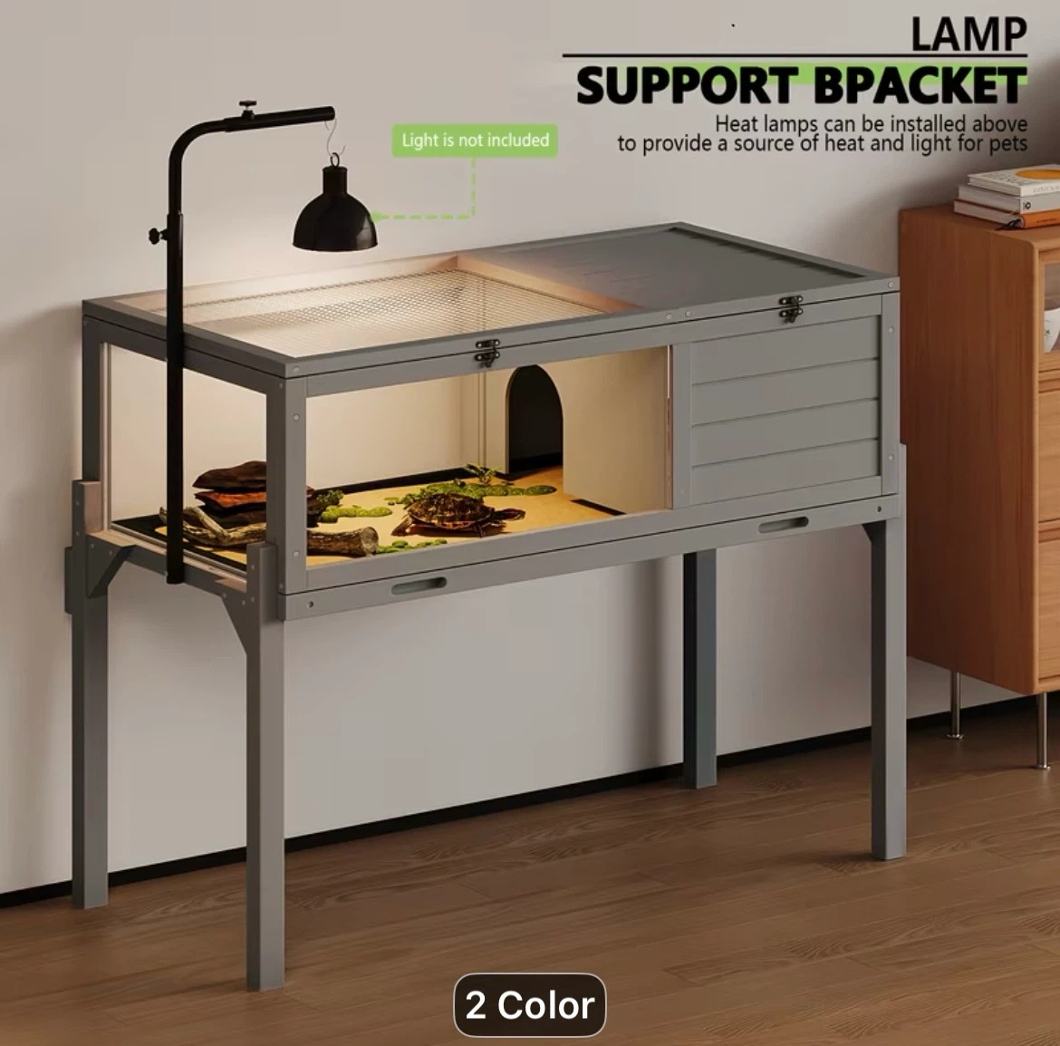 Reptile Terrarium Enclosure with Lamp Support Bracket - photo 4