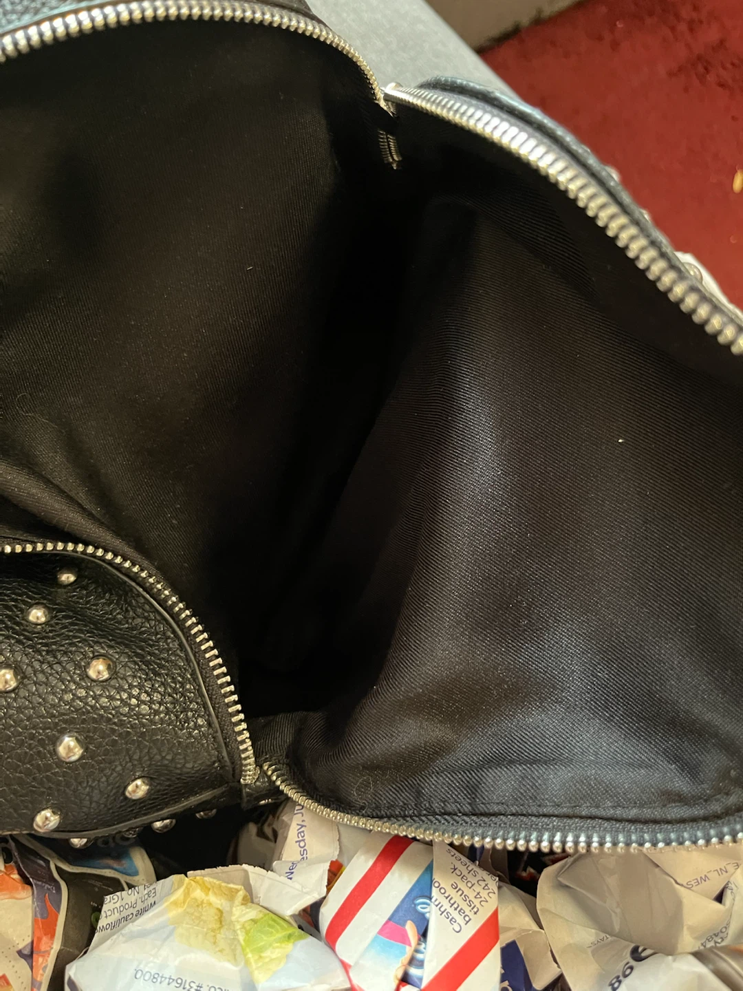 Black guess purse/  red/ silver studded purse - photo 4