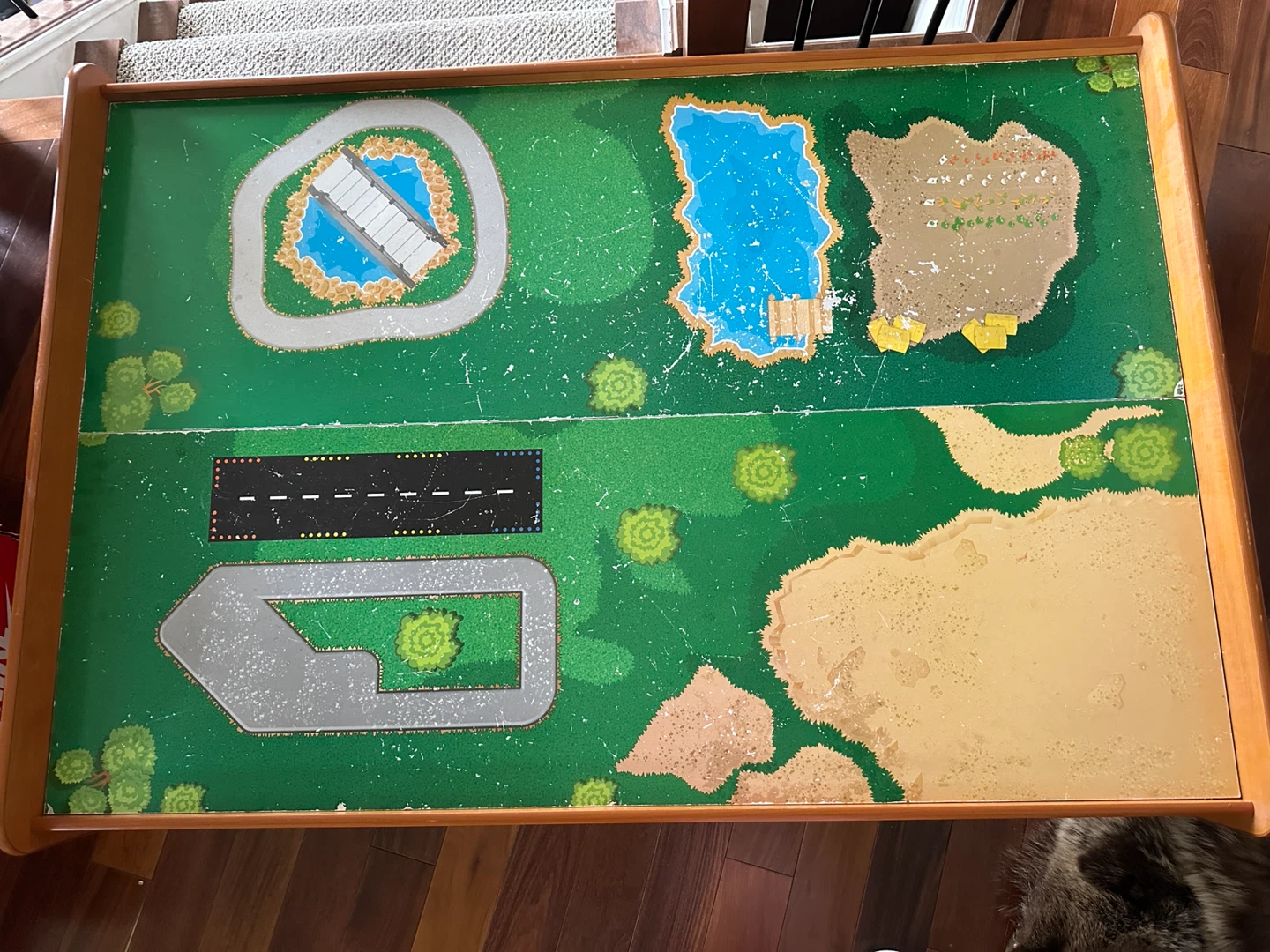 Kids Play Table with Town and Airport Graphics