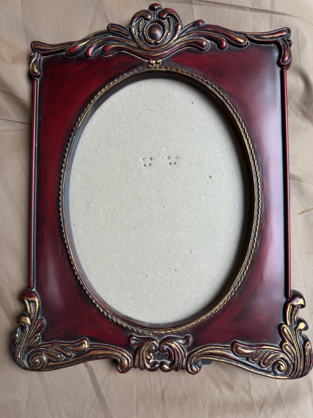 Vintage Ornate Oval wooden Photo Frame