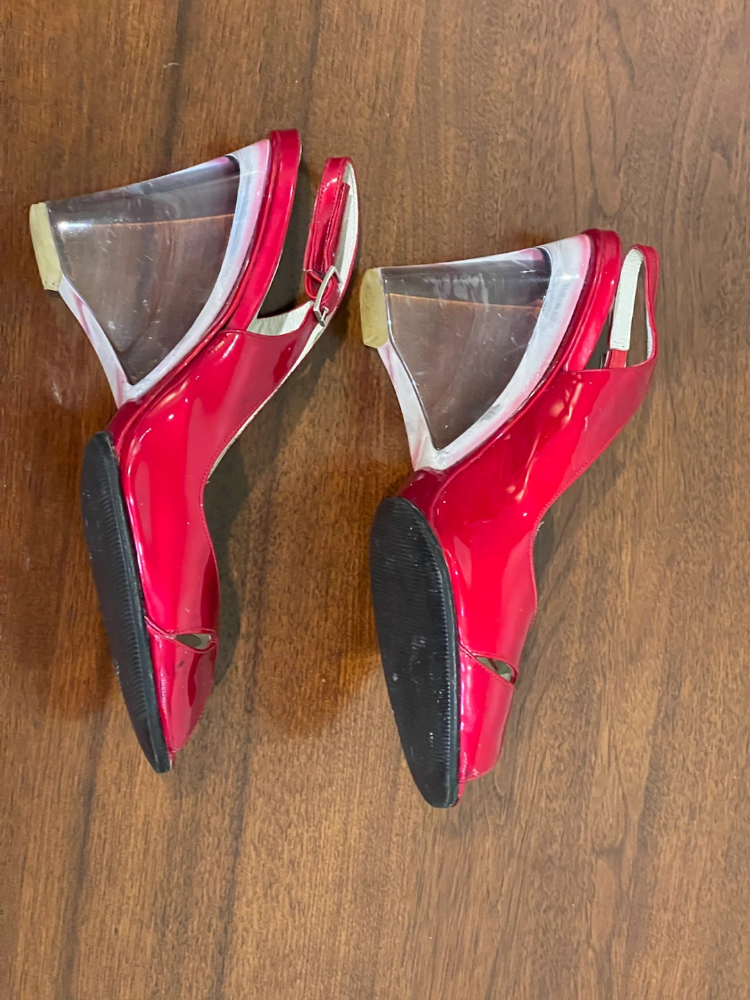 Stuart Weitzman Red Patent Slingback Wedge Heels - photo 3