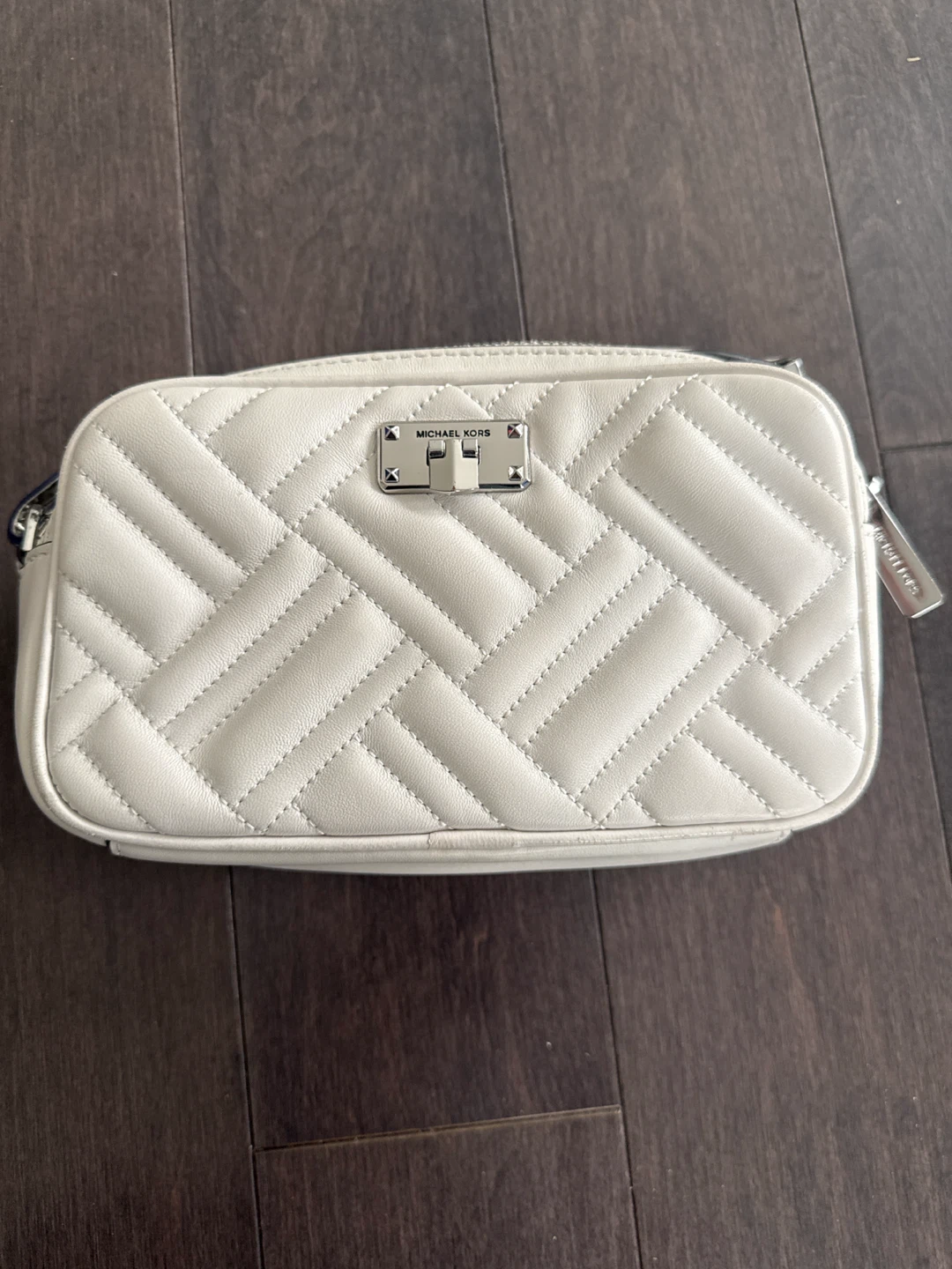 Michael Kors White Quilted Camera Bag