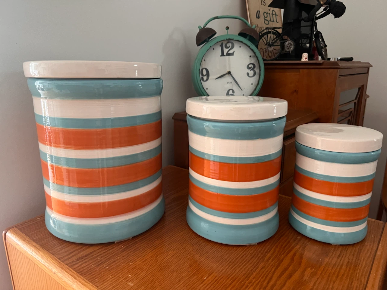 Ceramic Storage Canister Set - Striped