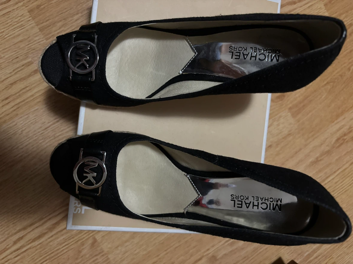 Michael Kors Black Open Toe Wedge