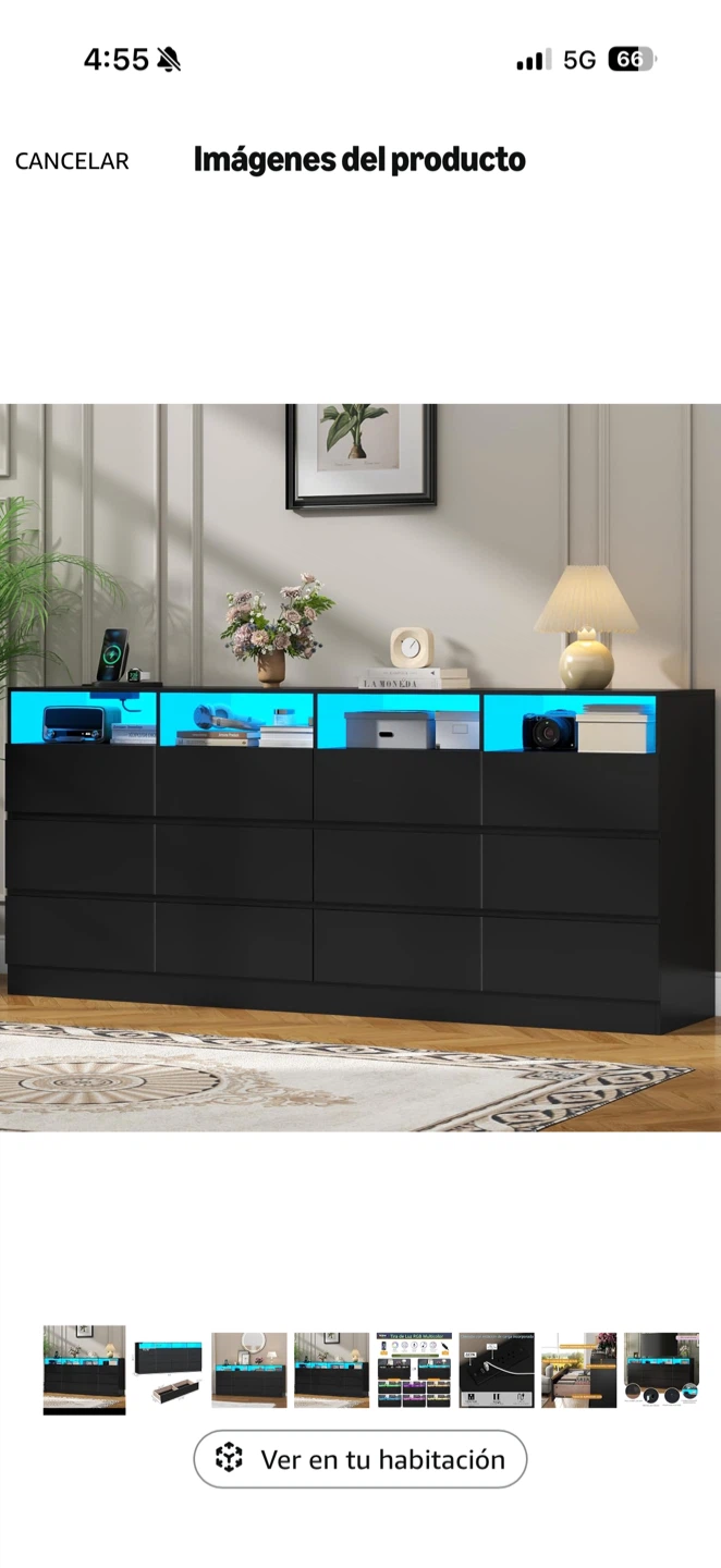 Black Dresser with LED Lights - photo 2