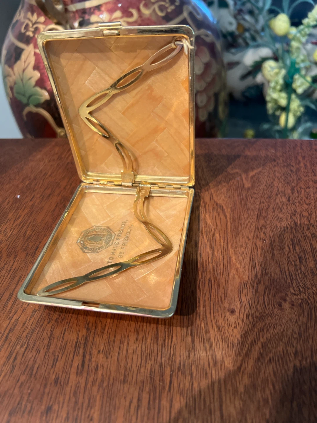 Vintage Cigarette Case with Wood Grain Design - photo 2