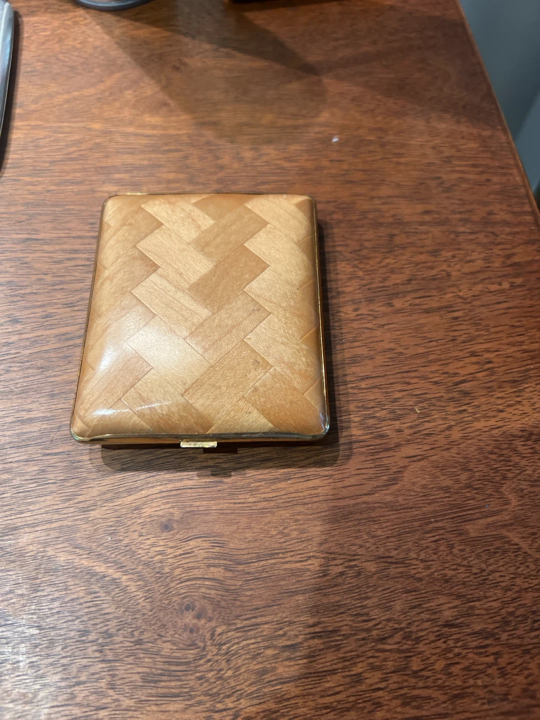 Vintage Cigarette Case with Wood Grain Design - photo 3