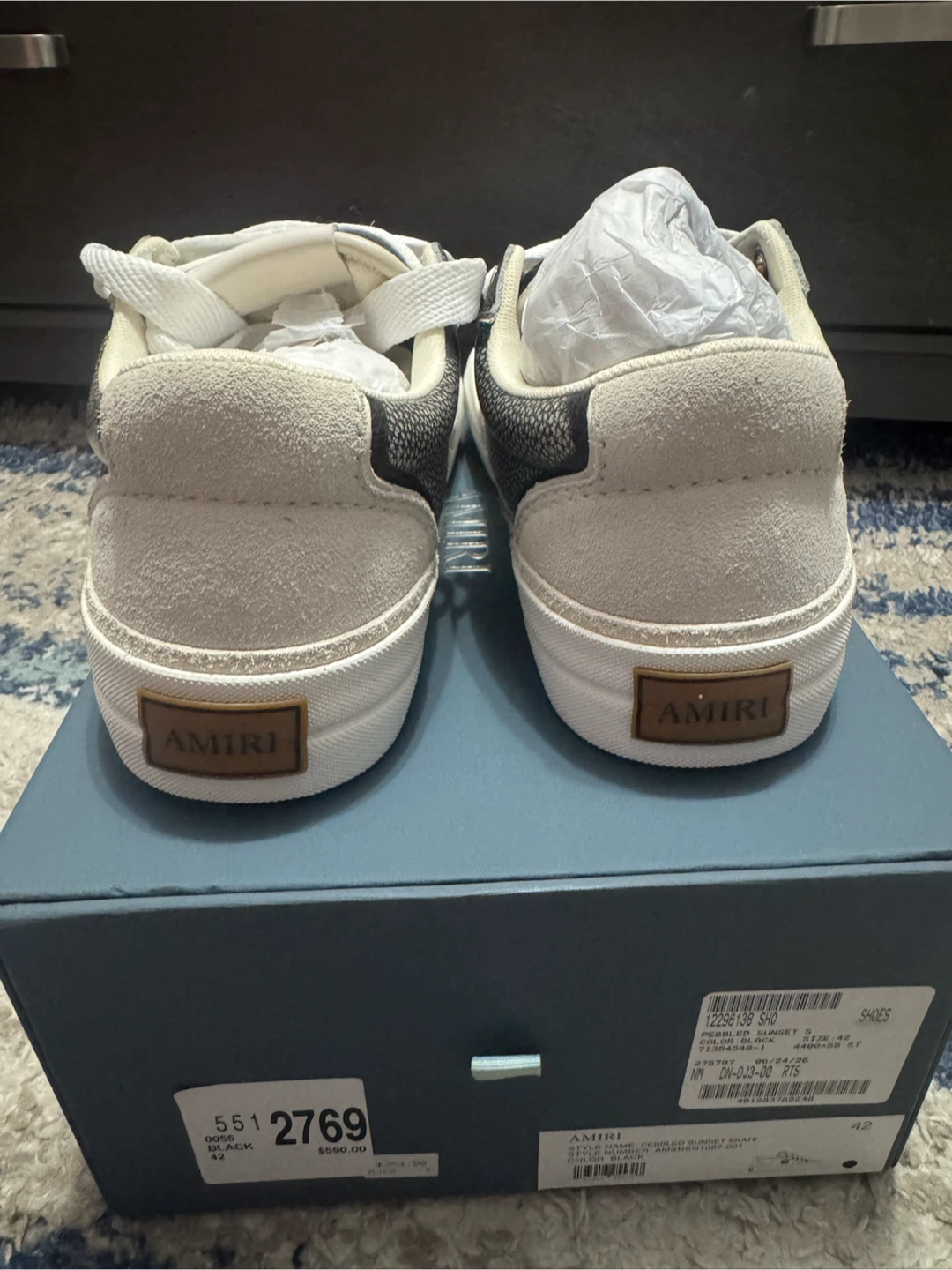 AMIRI Leather Low Top Sneakers Size 9 US - photo 3