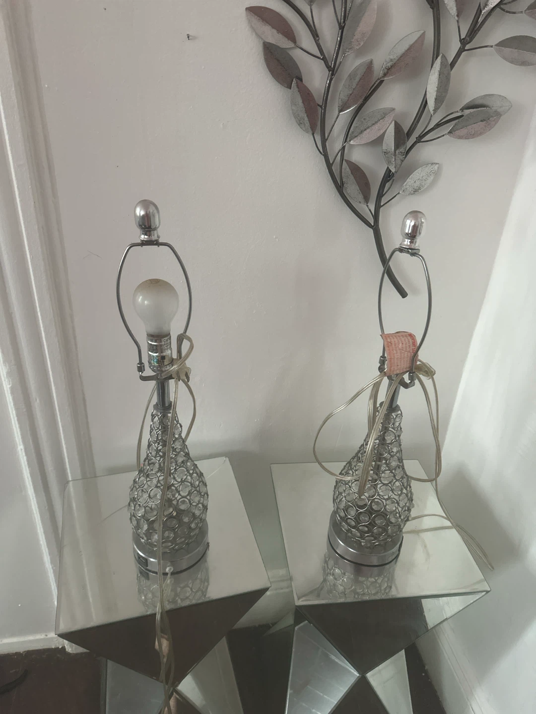 Pair of Mirrored Geometric End Tables - photo 3
