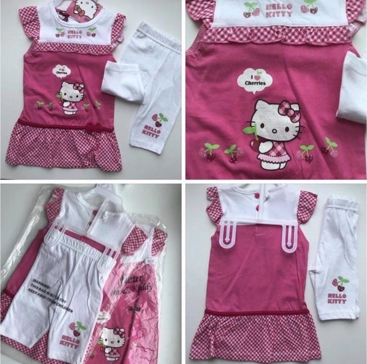 NEW Hello Kitty Girls Tunic & Shorts Set 100% Cotton