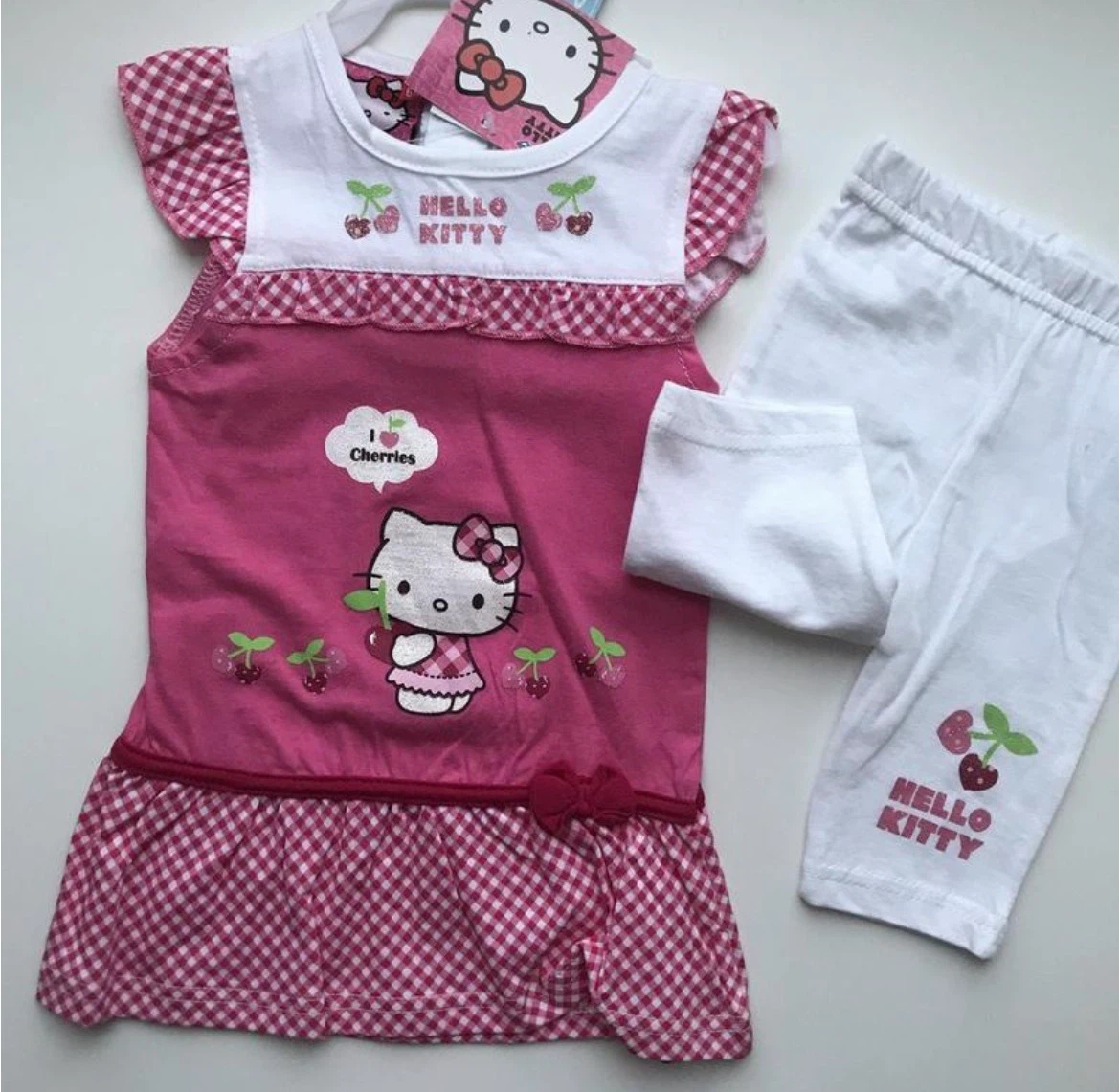 NEW Hello Kitty Girls Tunic & Shorts Set 100% Cotton - photo 2