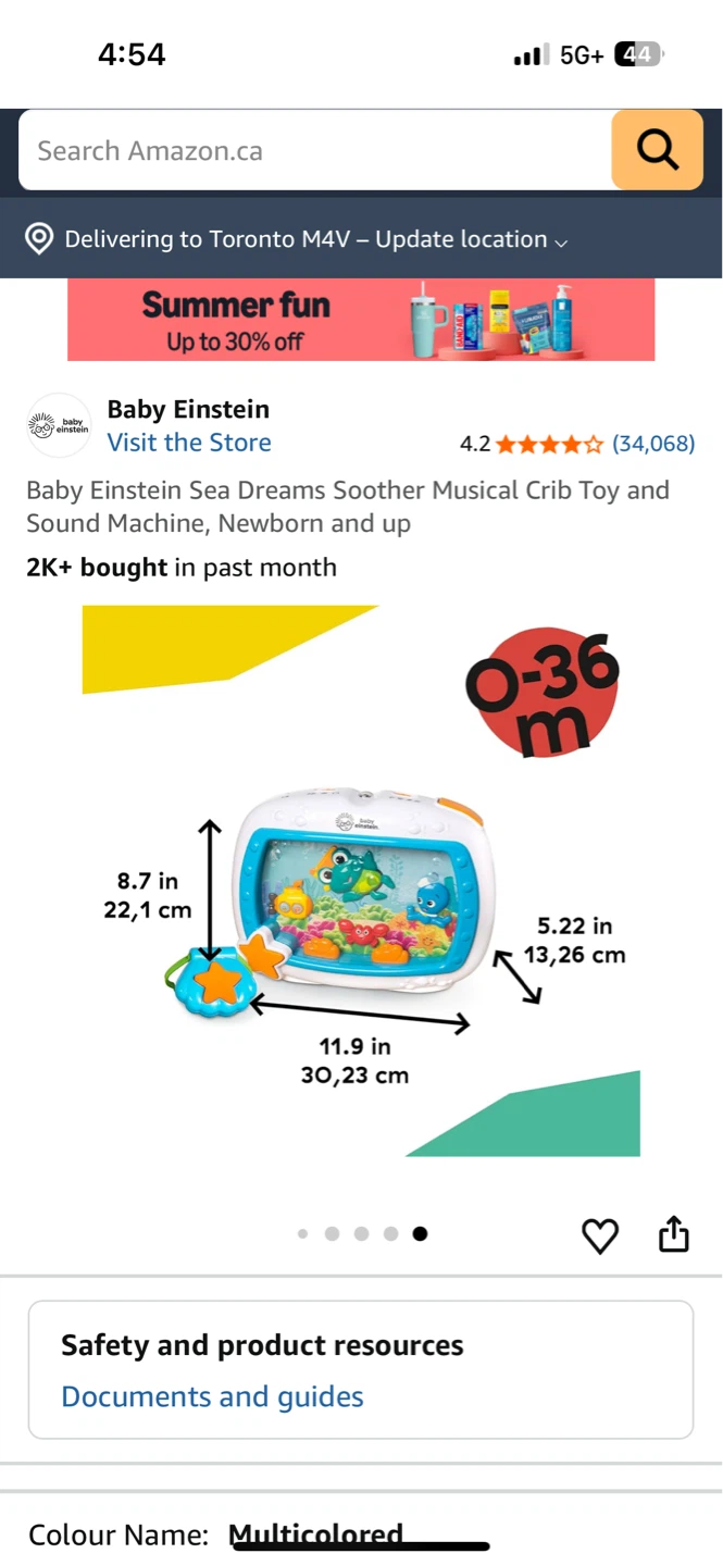 Baby Einstein Sea Dreams Soother Musical Crib Toy - photo 4