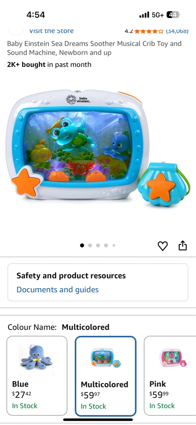 Baby Einstein Sea Dreams Soother Musical Crib Toy