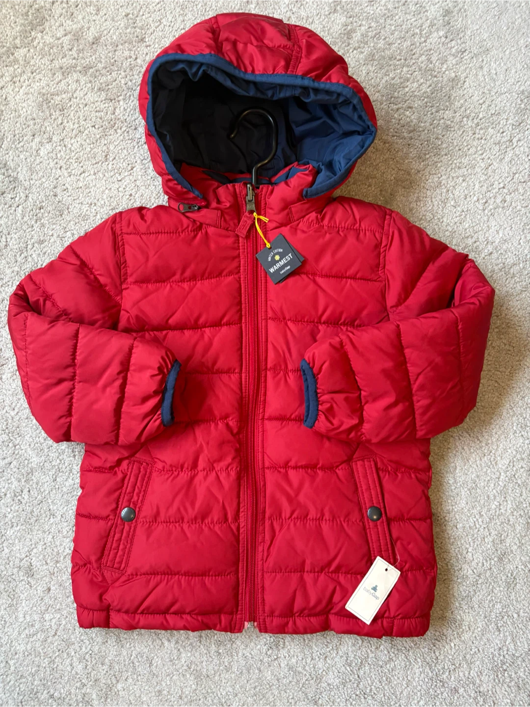 BabyGap Toddler Reversible Puffer Jacket - Red/Navy