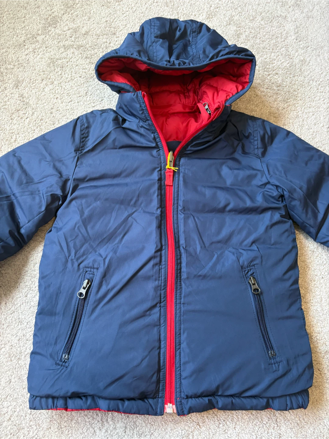 BabyGap Toddler Reversible Puffer Jacket - Red/Navy - photo 3