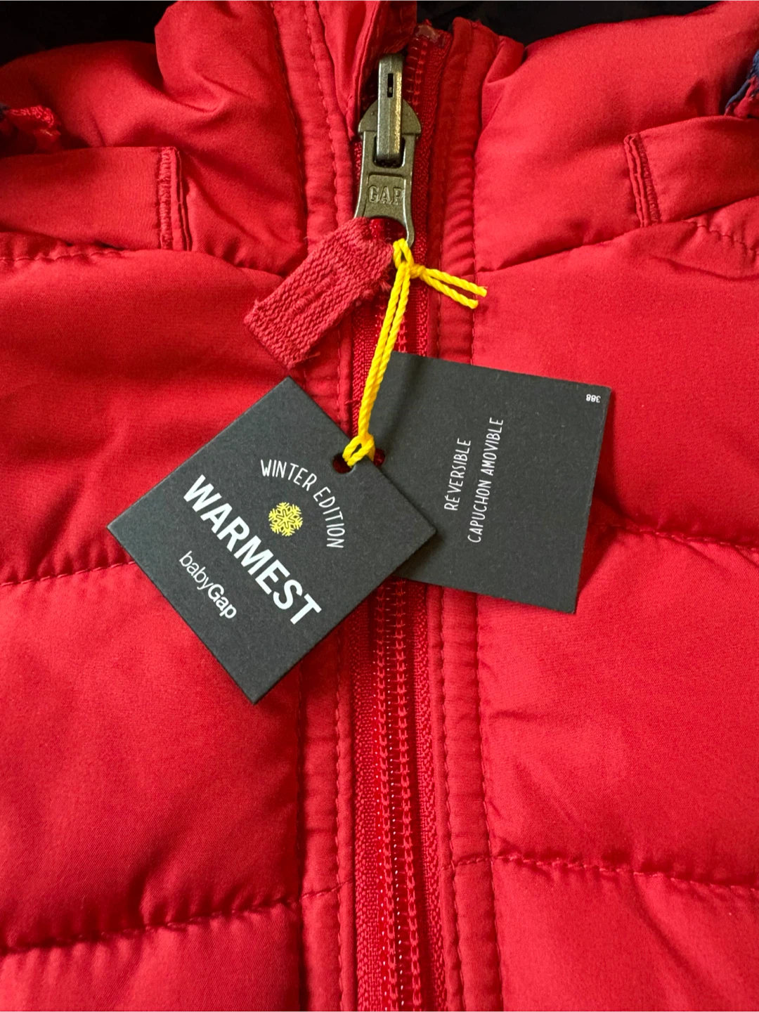 BabyGap Toddler Reversible Puffer Jacket - Red/Navy - photo 5