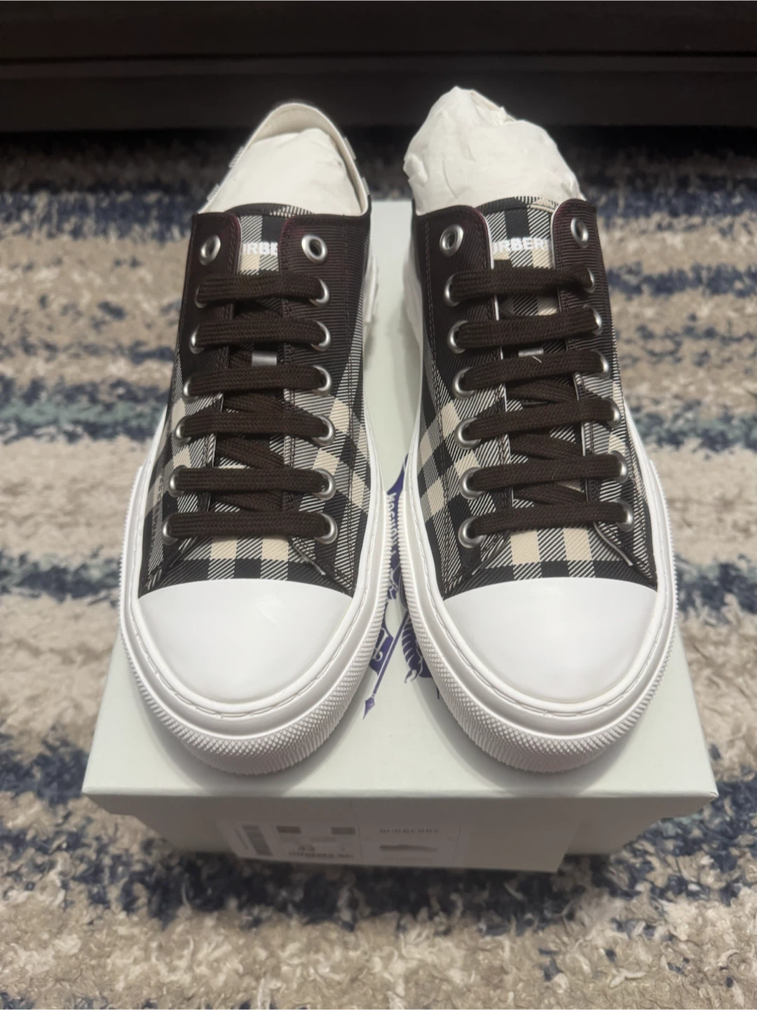 Burberry Check Sneakers - Size 42