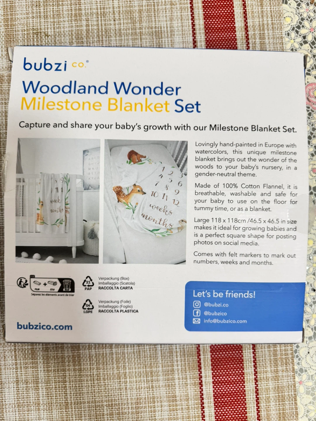 Bubzi Co Woodland Wonder Milestone Blanket Set - photo 2