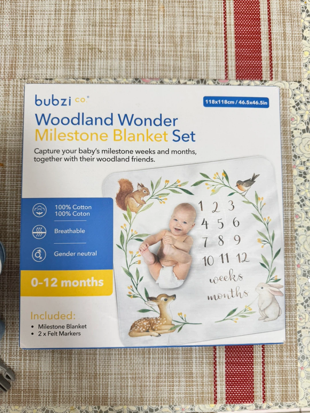Bubzi Co Woodland Wonder Milestone Blanket Set