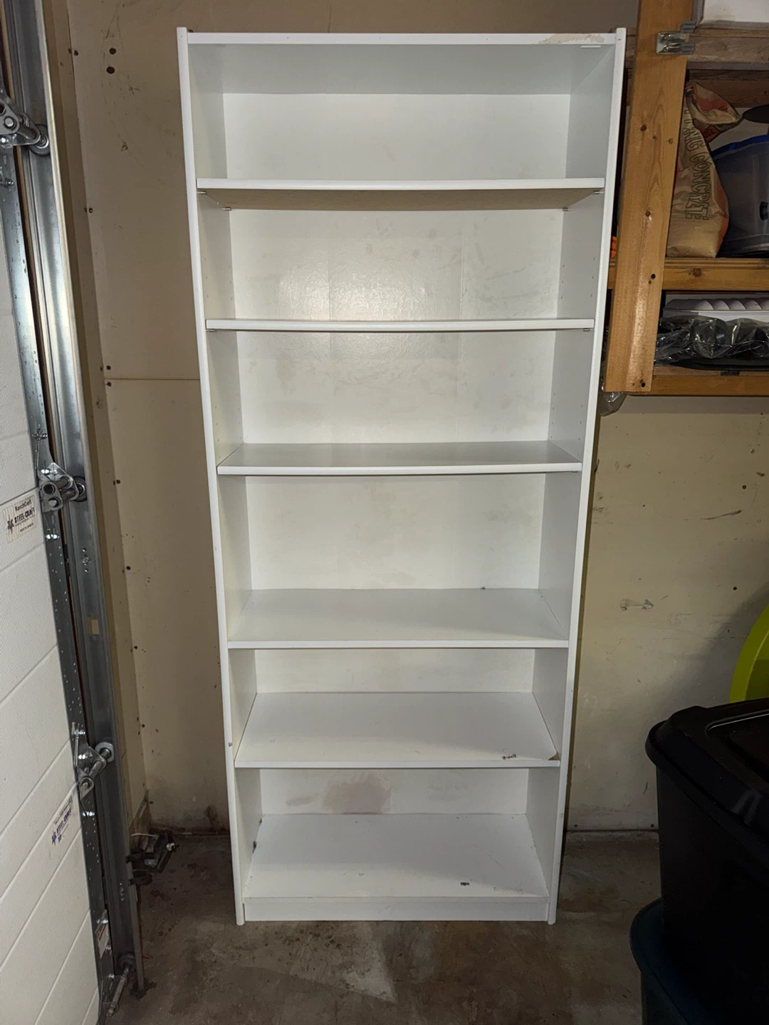 White 6-shelf Bookshelf