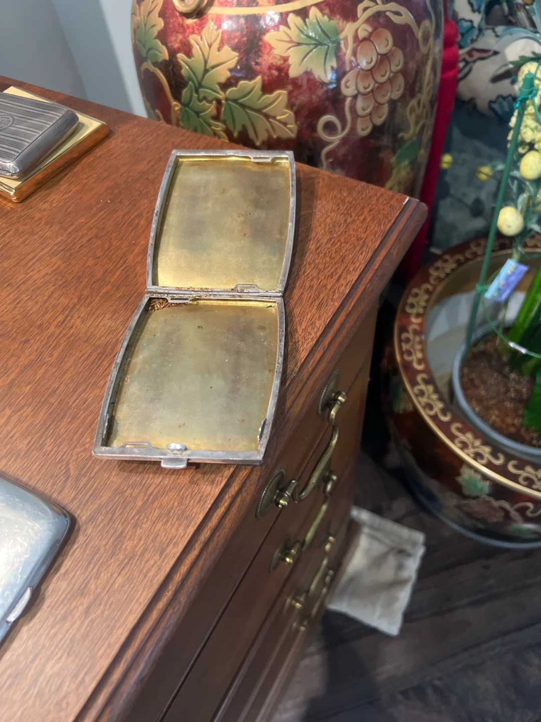 Vintage Silver Engraved Cigarette Case Holder - photo 2
