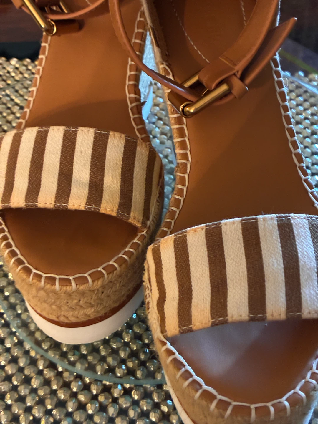 *PRICE DROP* Striped Espadrille Wedge Sandals Size 8 - photo 4