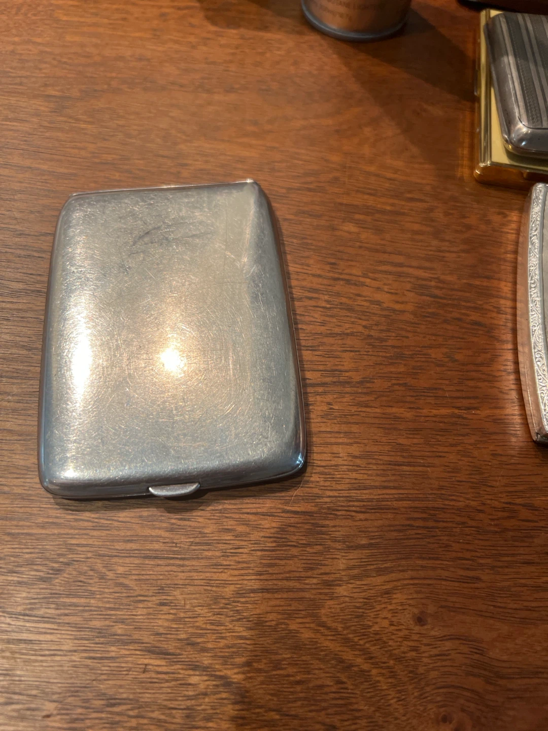 Vintage Silver Tone Cigarette Case - photo 3