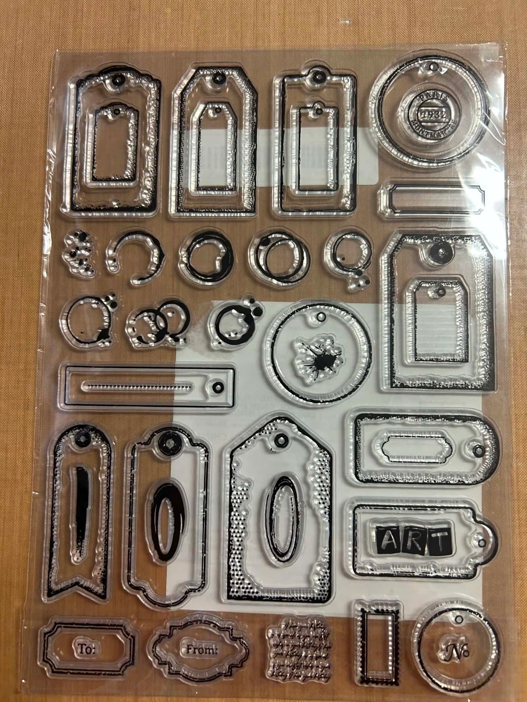 Clear Stamp Set - Tags, Circles, and Text Elements