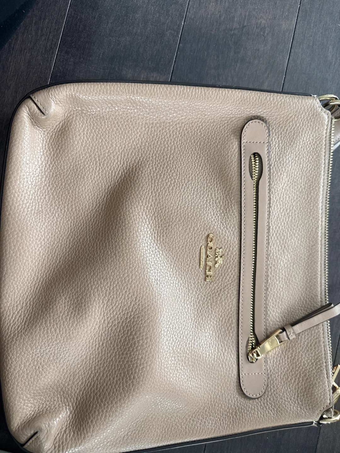 Coach Pebble Leather Crossbody Bag - Tan