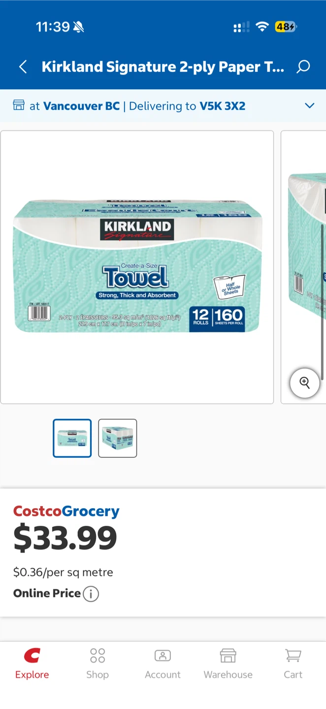 Kirkland Signature Paper Towels - 6 Rolls