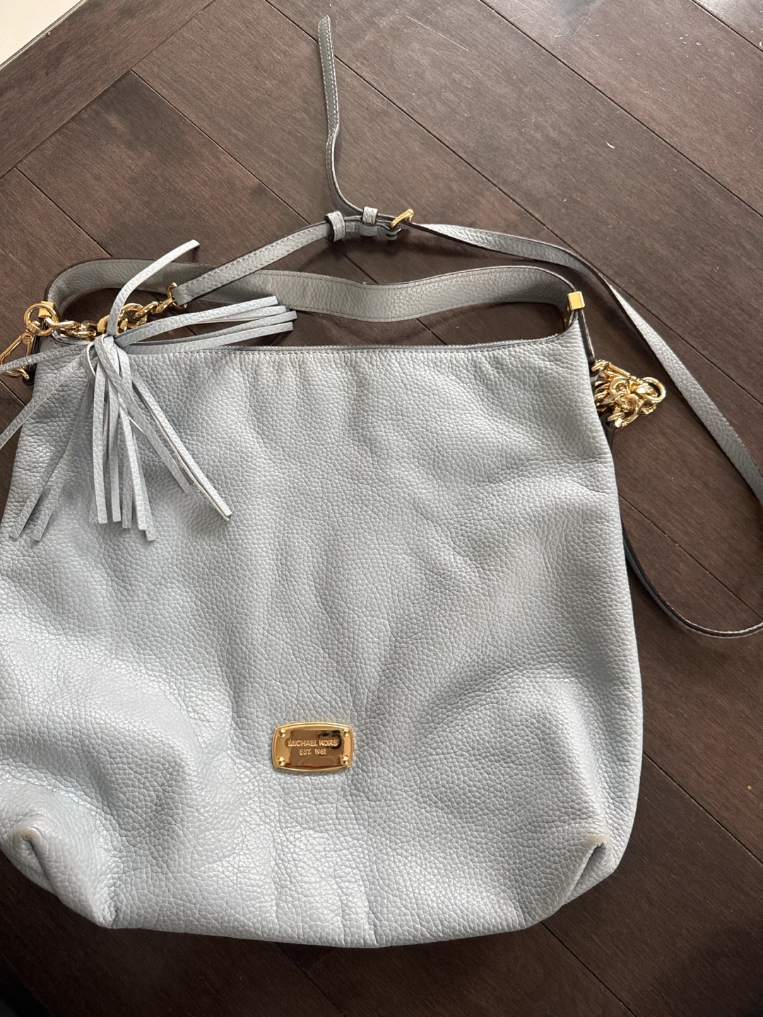 Michael Kors Light Blue Leather Hobo Bag