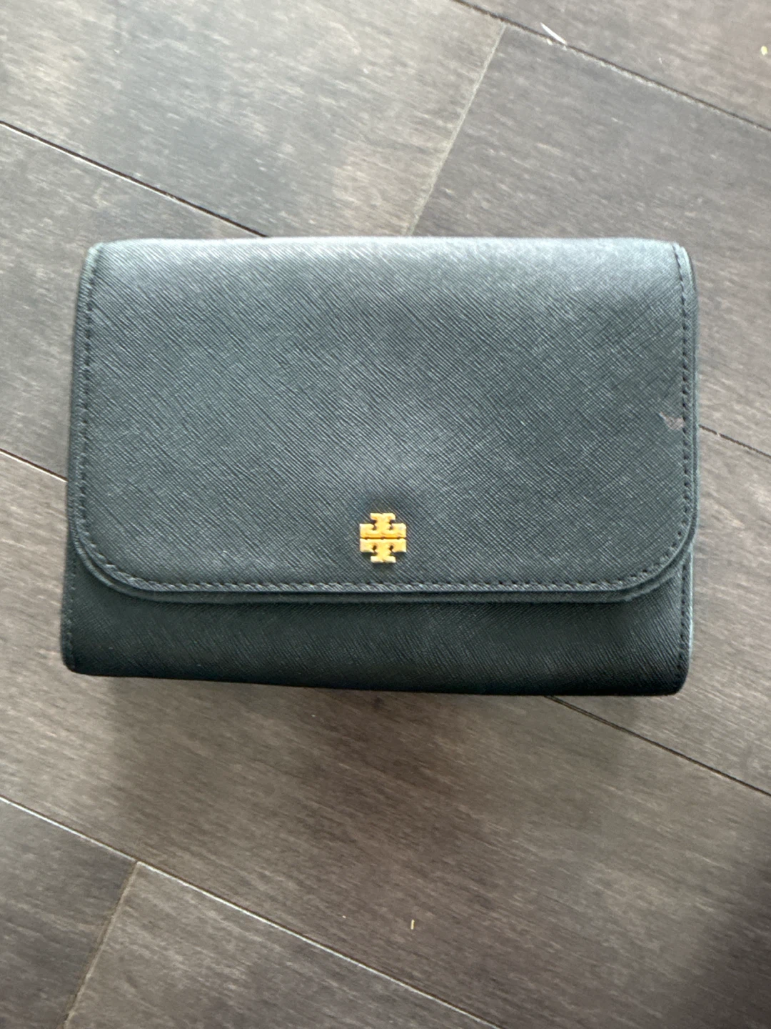 Tory Burch Black Leather Wallet/Clutch